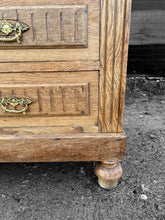 Load image into Gallery viewer, ANTIQUE 19th CENTURY FRENCH BLEACHED OAK &amp; MARBLE TOPPED CHEST OF DRAWERS, c1900
