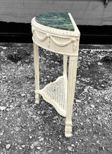 Load image into Gallery viewer, 20TH CENTURY FRENCH ORNATE MARBLE TOPPED DEMI LUNE CONSOLE TABLE, C1940
