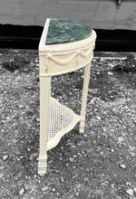 Load image into Gallery viewer, 20TH CENTURY FRENCH ORNATE MARBLE TOPPED DEMI LUNE CONSOLE TABLE, C1940
