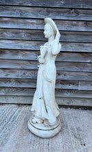 Load image into Gallery viewer, ANTIQUE 20TH CENTURY ORNATE DUTCH MARBLE STATUE ELEGANT LADY, C1920
