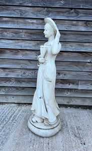 ANTIQUE 20TH CENTURY ORNATE DUTCH MARBLE STATUE ELEGANT LADY, C1920