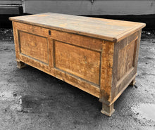 Load image into Gallery viewer, LARGE ANTIQUE 19TH CENTURY FRENCH RUSTIC PINE BLANKET / STORAGE BOX, C1900
