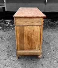 Load image into Gallery viewer, ANTIQUE 19th CENTURY FRENCH BLEACHED OAK &amp; MARBLE TOPPED CHEST OF DRAWERS, c1900
