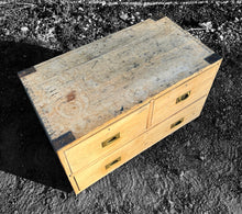 Load image into Gallery viewer, ANTIQUE 19th CENTURY PINE MILITARY CAMPAIGN CHEST OF DRAWERS, c1900
