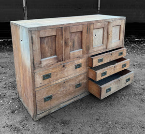 ANTIQUE 19th CENTURY ENGLISH PINE CHEMISTS CUPBOARD, c1900