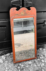ANTIQUE 20TH CENTURY ORIENTAL HAND PAINTED CHINOISERIE WALL MIRROR, c1920