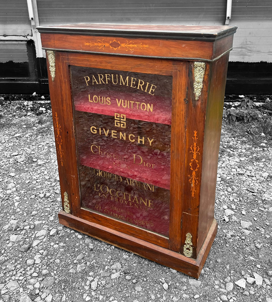 ANTIQUE 19TH CENTURY FRENCH ORNATE SHOP GLAZED DISPLAY CABINET, C1900