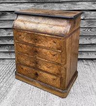 Load image into Gallery viewer, ANTIQUE 19TH CENTURY FRENCH BURR WALNUT DRESSING CHEST WITH DRAWERS, C1900
