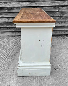 ANTIQUE 20th CENTURY FRENCH OAK PAINTED SIDEBOARD, c1920