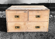 Load image into Gallery viewer, ANTIQUE 19th CENTURY PINE MILITARY CAMPAIGN CHEST OF DRAWERS, c1900
