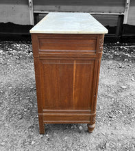 Load image into Gallery viewer, ANTIQUE 19th CENTURY FRENCH ORNATE OAK &amp; MARBLE TOPPED CUPBOARD, c1900
