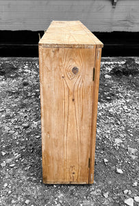 ANTIQUE 19TH CENTURY PINE GLAZED COCKTAIL DISPLAY WALL CABINET, C1900