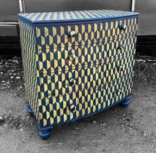 Load image into Gallery viewer, ANTIQUE 19th CENTURY ENGLISH GEOMETRIC PAINTED CHEST OF DRAWERS, c1900
