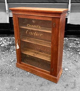 ANTIQUE 19TH CENTURY FRENCH OAK & GLAZED DISPLAY CABINET, C1900