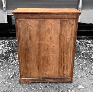 ANTIQUE 19TH CENTURY FRENCH OAK & GLAZED DISPLAY CABINET, C1900