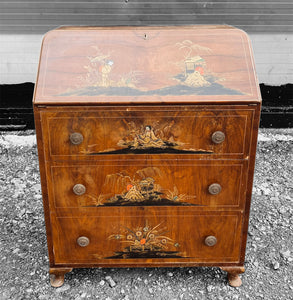 ANTIQUE 20TH CENTURY ORNATE CHINOISERIE WRITING BUREAU, C1920