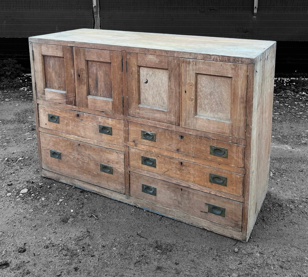 ANTIQUE 19th CENTURY ENGLISH PINE CHEMISTS CUPBOARD, c1900