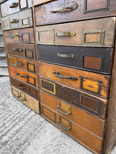 Load image into Gallery viewer, ANTIQUE 19TH CENTURY TALL RUSTIC PINE FILING CABINET WITH 30 DRAWERS, C1900
