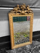 Load image into Gallery viewer, ANTIQUE 19TH CENTURY FRENCH ORNATE GILTWOOD OVERMANTLE WALL MIRROR, c1900
