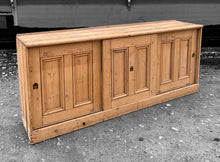 Load image into Gallery viewer, ANTIQUE 19th CENTURY ENGLISH PINE SLIDING DOOR SIDEBOARD DRESSER BASE, c1900
