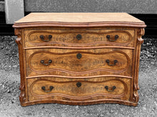 Load image into Gallery viewer, ANTIQUE 19th CENTURY FRENCH ORNATE BURR WALNUT CHEST OF DRAWERS, c1900
