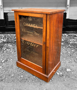 ANTIQUE 19TH CENTURY FRENCH OAK & GLAZED DISPLAY CABINET, C1900