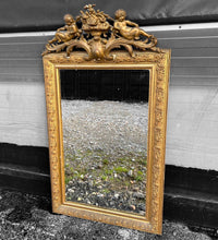 Load image into Gallery viewer, ANTIQUE 19TH CENTURY FRENCH ORNATE GILTWOOD OVERMANTLE WALL MIRROR, c1900
