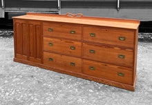 Load image into Gallery viewer, LARGE ANTIQUE 19th CENTURY ENGLISH PITCH PINE SIDEBOARD, c1900
