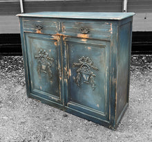 Load image into Gallery viewer, ANTIQUE 19th CENTURY FRENCH ORNATE OAK PAINTED CUPBOARD, c1900
