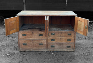 ANTIQUE 19th CENTURY ENGLISH PINE CHEMISTS CUPBOARD, c1900