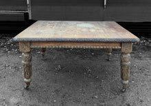 Load image into Gallery viewer, LARGE ANTIQUE 19th CENTURY ENGLISH CARVED OAK EXTENDING DINING TABLE, c1900
