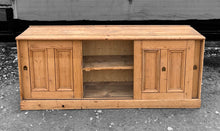 Load image into Gallery viewer, ANTIQUE 19th CENTURY ENGLISH PINE SLIDING DOOR SIDEBOARD DRESSER BASE, c1900
