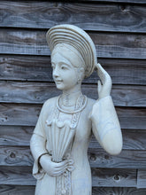 Load image into Gallery viewer, ANTIQUE 20TH CENTURY ORNATE DUTCH MARBLE STATUE ELEGANT LADY, C1920
