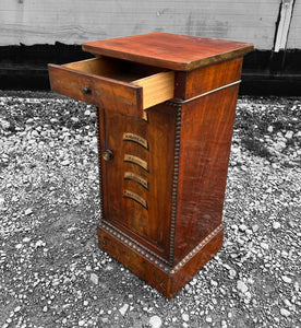 ANTIQUE 19TH CENTURY FRENCH FLAMED MAHOGANY APOTHECARY STYLE DISPLAY CABINET, C1900