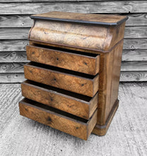 Load image into Gallery viewer, ANTIQUE 19TH CENTURY FRENCH BURR WALNUT DRESSING CHEST WITH DRAWERS, C1900
