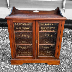 ANTIQUE 19th CENTURY MAHOGANY APOTHECARY STYLE DISPLAY CABINET, c1900