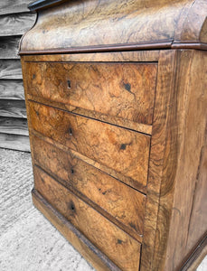 ANTIQUE 19TH CENTURY FRENCH BURR WALNUT DRESSING CHEST WITH DRAWERS, C1900