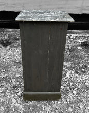 Load image into Gallery viewer, ANTIQUE 19TH CENTURY FRENCH GREY PAINTED &amp; MARBLE TOPPED SIDE TABLE, C1900
