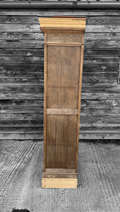 19th CENTURY FRENCH RUSTIC WEATHERED PINE MIRRORED SINGLE ARMOIRE, c1900