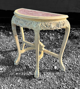 20TH CENTURY FRENCH ORNATE MARBLE TOPPED CONSOLE TABLE, C1940