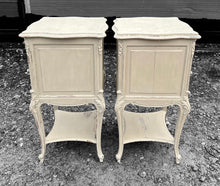 Load image into Gallery viewer, ANTIQUE 19th CENTURY FRENCH PAIR OF ORNATE PAINTED BEDSIDE TABLES, c1900
