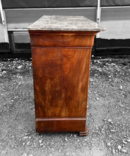 Load image into Gallery viewer, ANTIQUE 19TH CENTURY FRENCH  FLAMED MAHOGANY &amp; MARBLE TOPPED COMMODE, c1900
