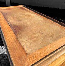 Load image into Gallery viewer, LARGE ANTIQUE 19TH CENTURY FRENCH ORNATE RUSTIC PINE &amp; LEATHER TOPPED DESK, C1900
