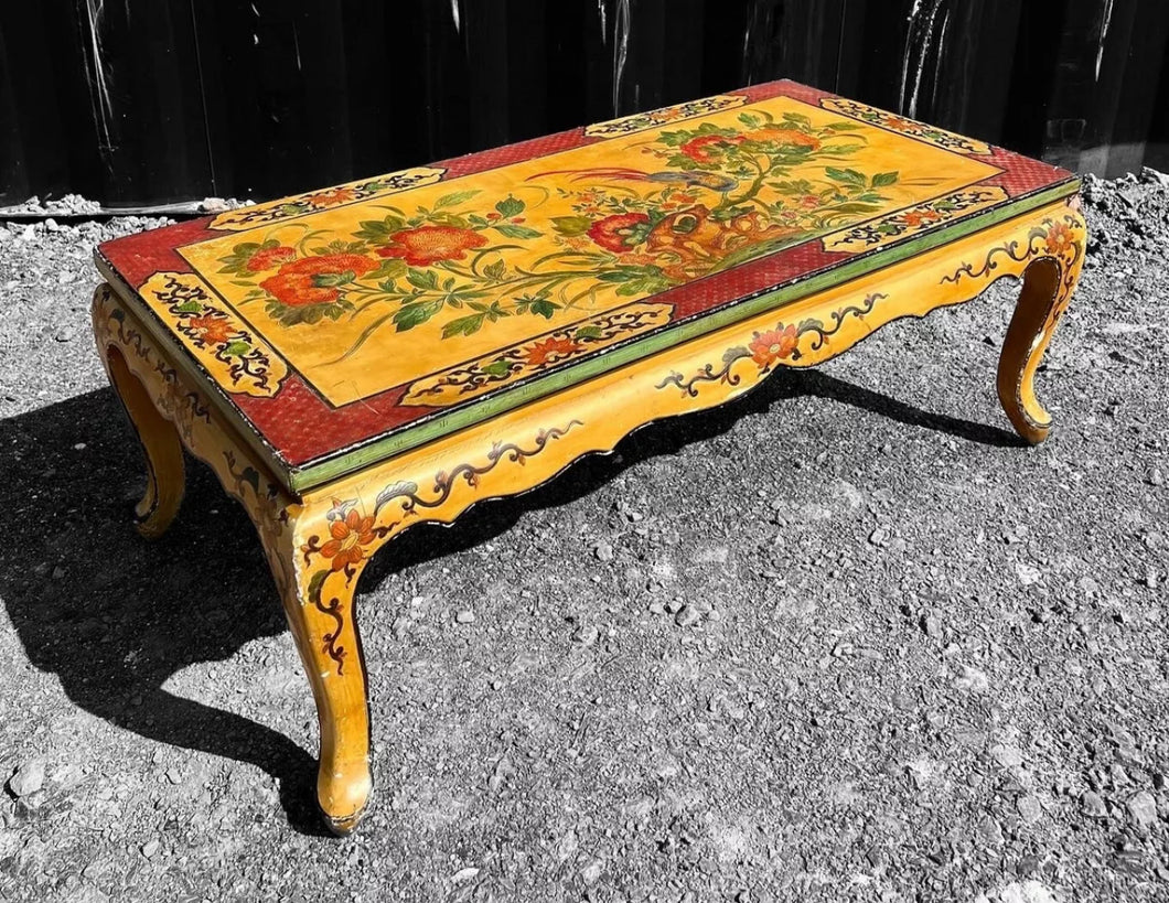 ANTIQUE 20TH CENTURY CHINESE ORIENTAL ORIGINAL PAINTED COFFEE TABLE, C1920