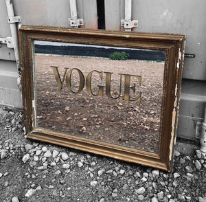 ANTIQUE 19TH CENTURY FRENCH GILTWOOD WALL MIRROR, c1900