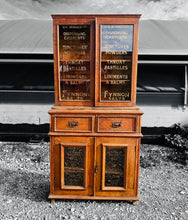 Load image into Gallery viewer, ANTIQUE 19TH CENTURY OAK APOTHECARY STYLE GLAZED DRESSER, C1900
