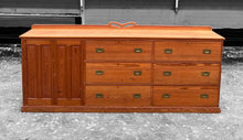 Load image into Gallery viewer, LARGE ANTIQUE 19th CENTURY ENGLISH PITCH PINE SIDEBOARD, c1900
