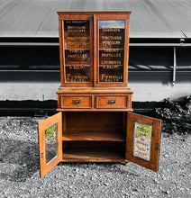 Load image into Gallery viewer, ANTIQUE 19TH CENTURY OAK APOTHECARY STYLE GLAZED DRESSER, C1900
