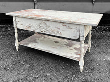 Load image into Gallery viewer, 20th CENTURY FRENCH ORNATE WHITE PAINTED RUSTIC SERVING DINING TABLE
