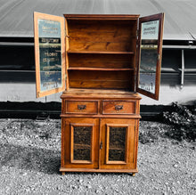 Load image into Gallery viewer, ANTIQUE 19TH CENTURY OAK APOTHECARY STYLE GLAZED DRESSER, C1900
